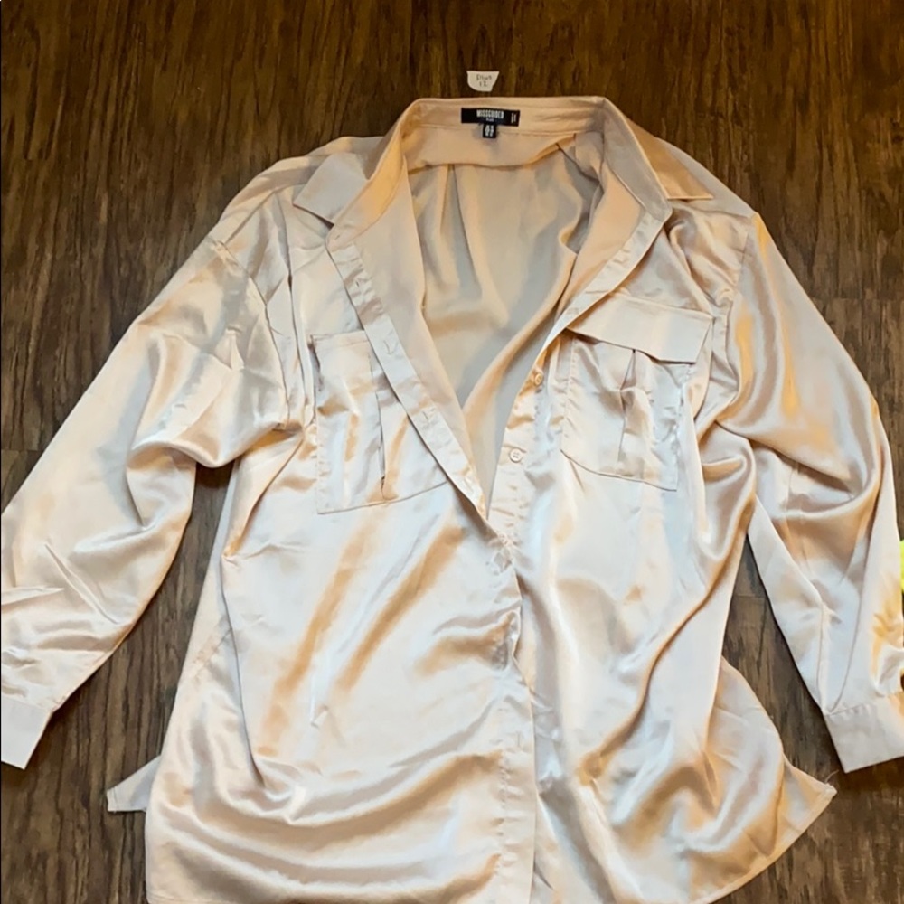 Silk button up